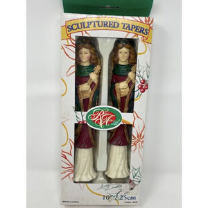 Robert Alan 10” Tapered Candles Christmas Set Of‎ 2 Musical Angles